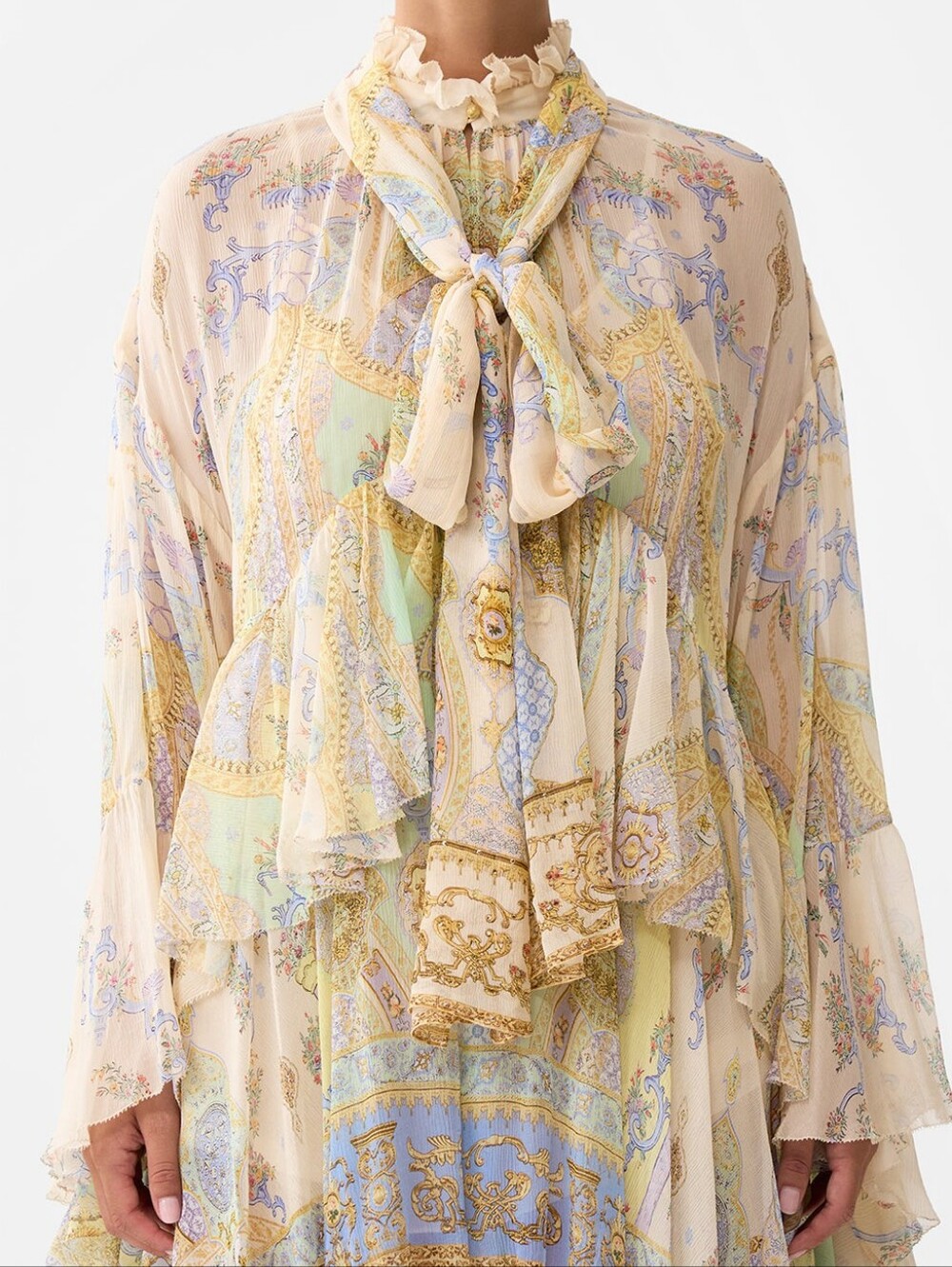 Camilla ruffle high low dress with long sleevein East of istanbul - Picture 5 of 16